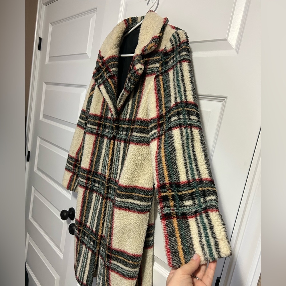Maison Cinqcent 500 Cozy Plaid Teddy Sherpa Jacket - Picture 3 of 8